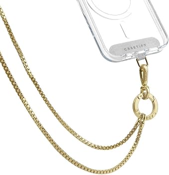 CASETiFY Metal Heart Crossbody Strap Parent, Gold With Gold Clasp